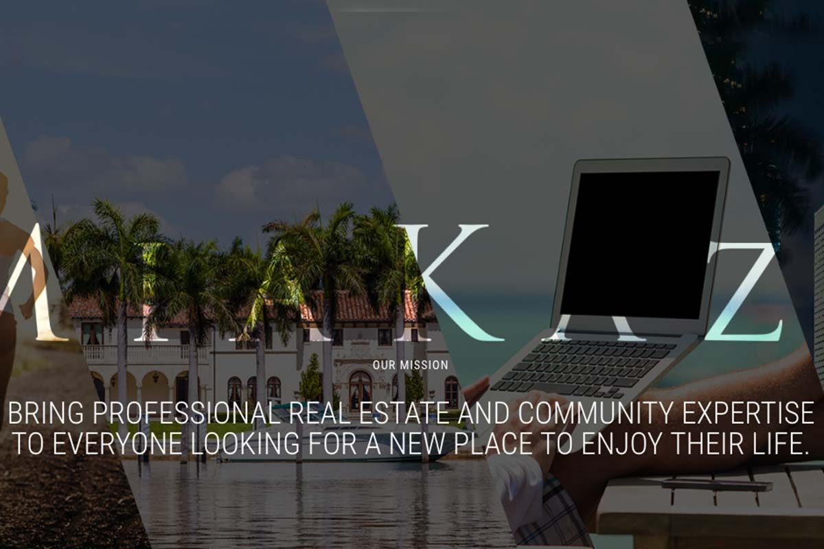 Brand and realtor team website design for MiaKaza, a South Florida real estate team.