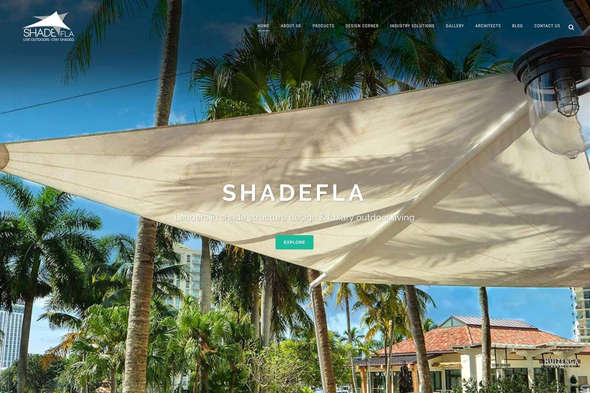 ShadeFLA homepage after redesign. We also developed blog templates for this avid blogger.